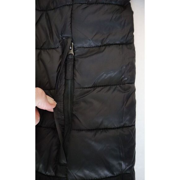 TSLA Men's Sz M Black Lightweight Packable Full Zip Accent Puffer Winter Jacket - Picture 8 of 16